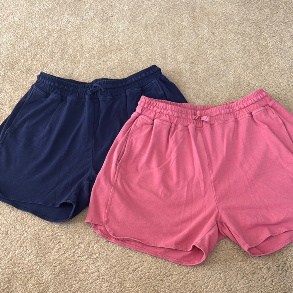 SweetHoney Athletic Shorts Pink and Blue Elastic Waistband
